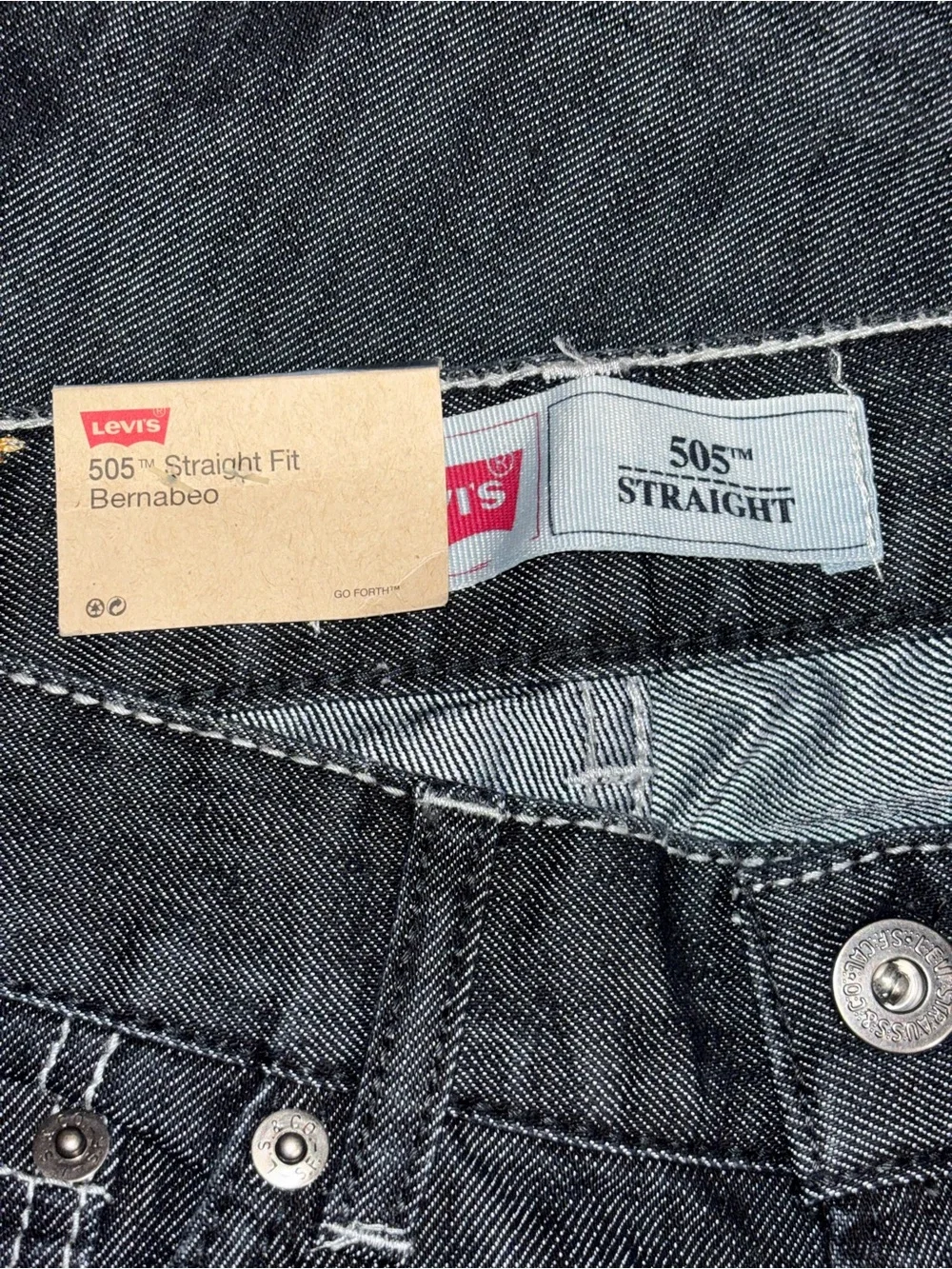 Levi's 505 Straight Fit Jeans Dark Blue Wash Denim 28x28 NWT